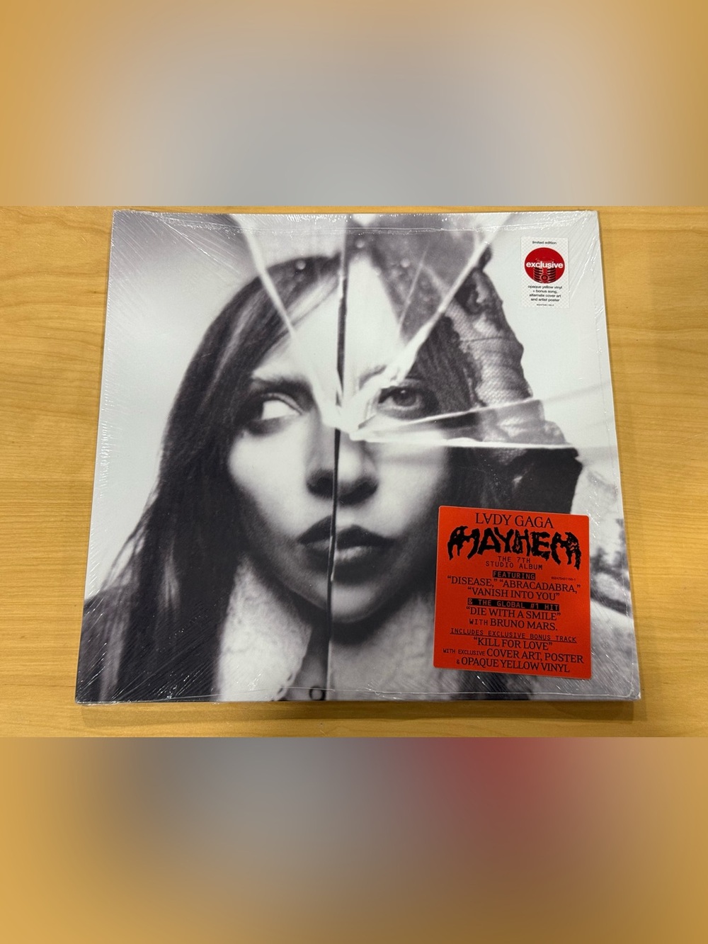 Lady Gaga Mayhem Opaque Yellow Vinyl LP Target Exclusive Cover Art + Poster New